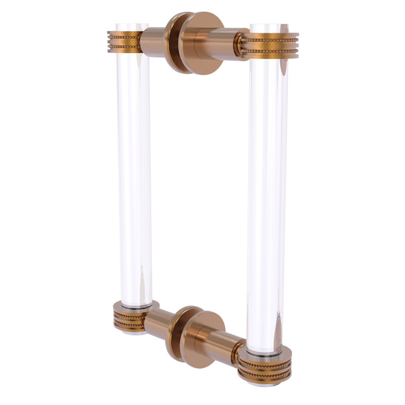 Margolis Back to Back Shower Door Pull, Brushed Bronze, 9" H x 1.7" W x 7" D