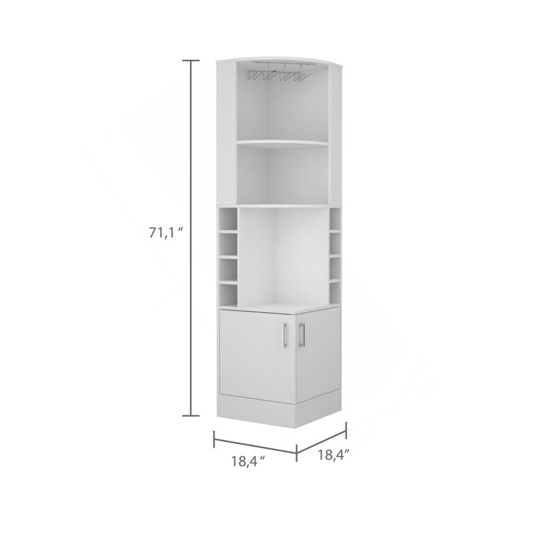 Armoire de bar blanche à 8 tablettes à 2 tablettes