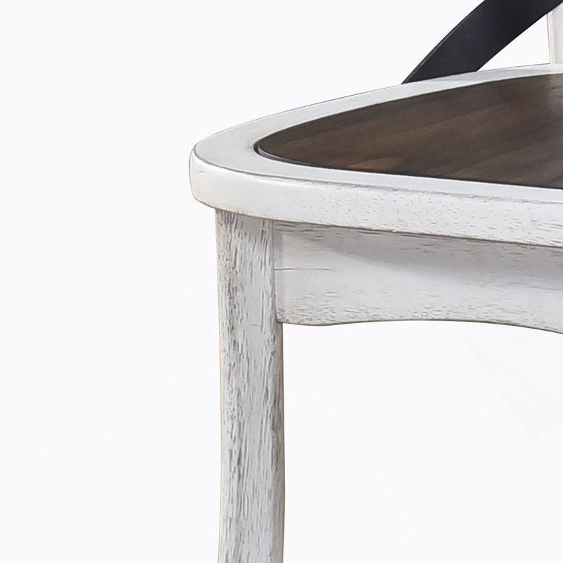Ensemble de 2 chaises de salle à manger de style rustique moderne avec design rétro en X