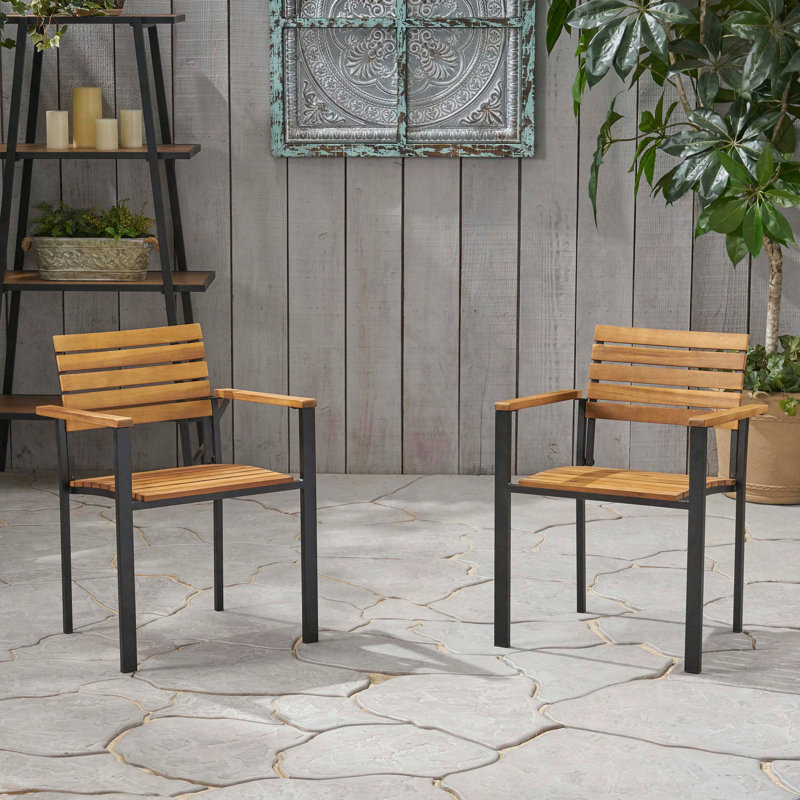 Chaises de salle à manger en bois et métal, ensemble de 2