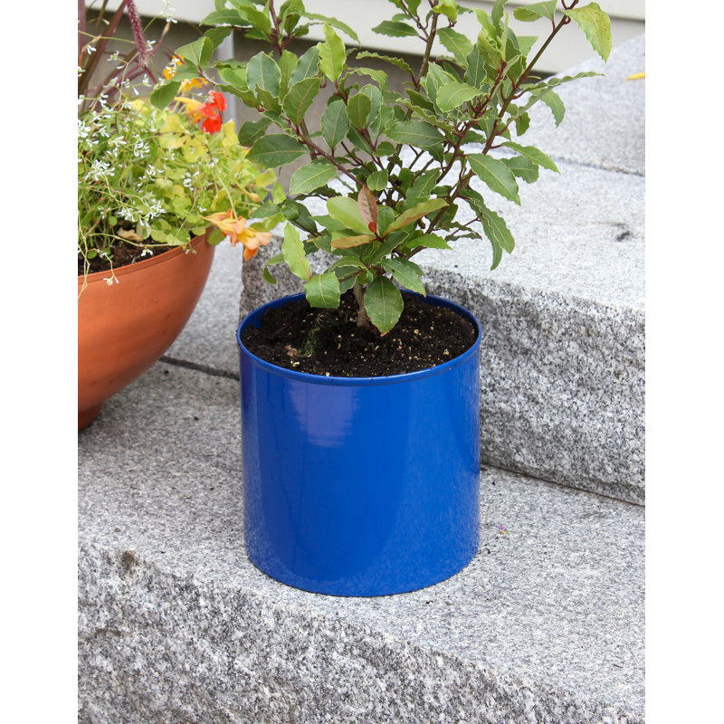 Metal Pot Planter, French Blue