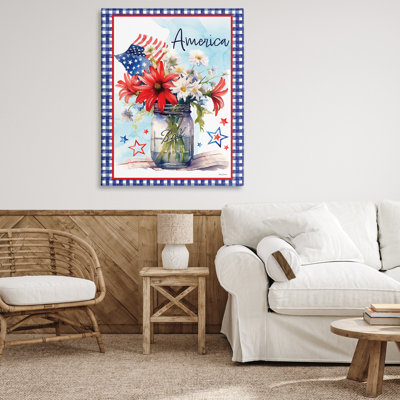 America Bouquet with Flag Canvas, design by Nicole DeCamp