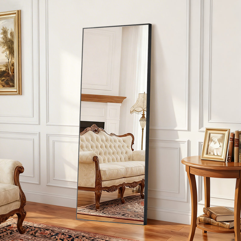Miroir de plancher pleine longueur, Noir, 58 po x 19 po