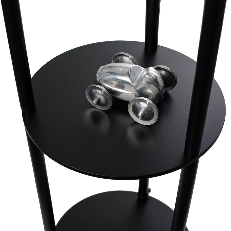 Eni 62.75'' Black Column Floor Lamp with USB and Outlet