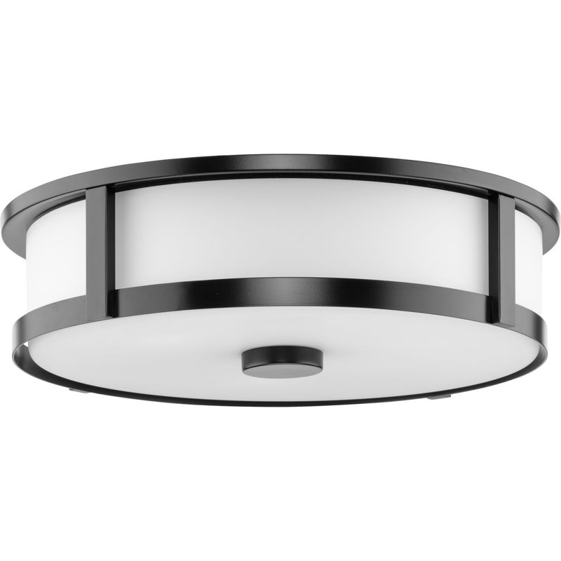 Plafonnier encastré traditionnel à trois lumières, Noir mat