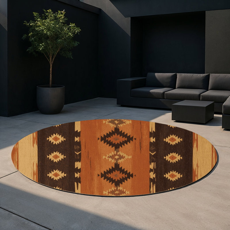 Plateau Threads Indoor And Outdoor Area Rug, Round 5'