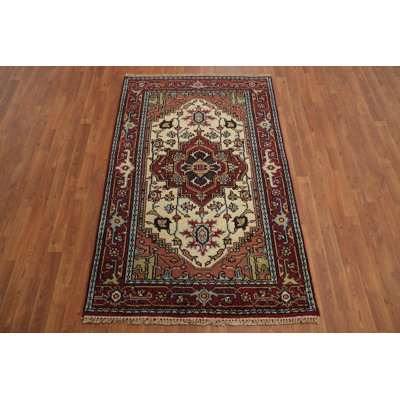 Geometric Traditional Indian Rug 4x6
