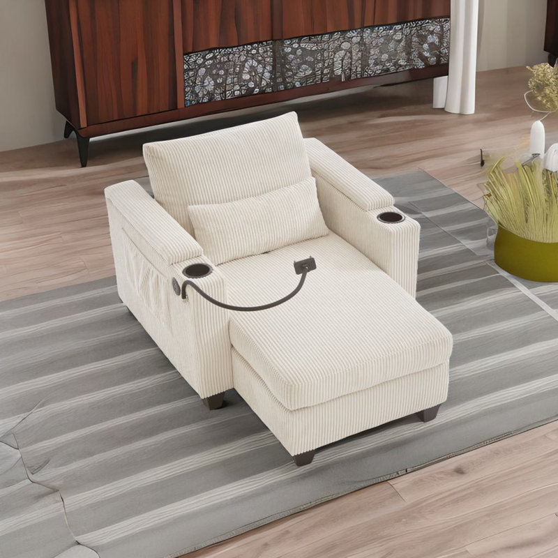 Canapé-lit 37,4 po, Beige