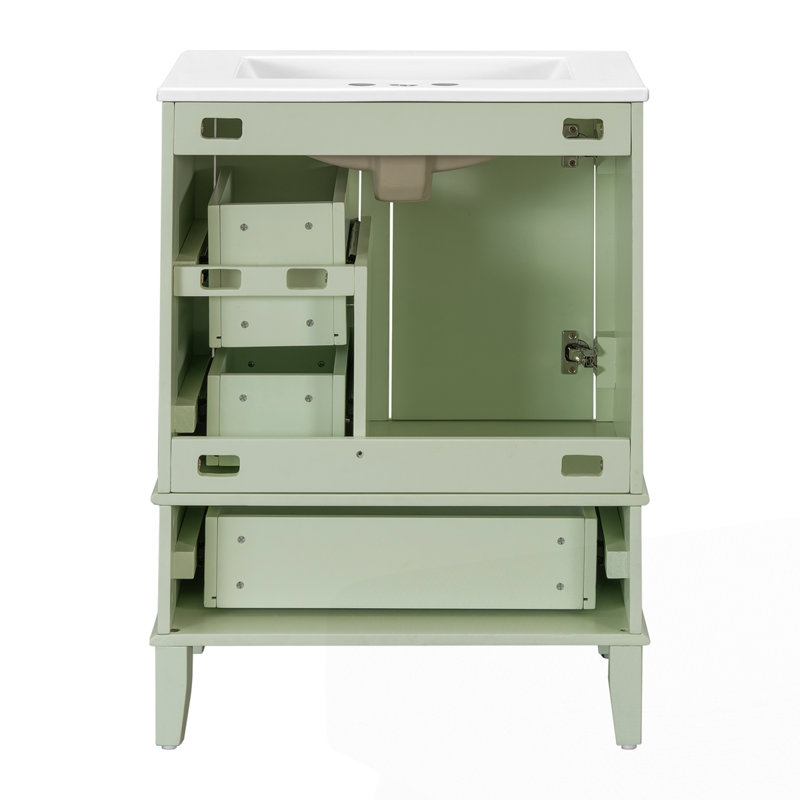 Meuble-lavabo 24,8 po avec lavabo en céramique, Green