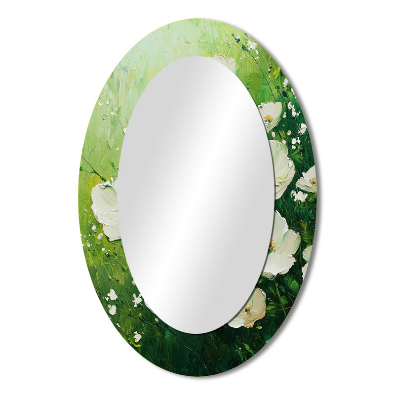 Miroir mural blanc Wildflower In Spring Bloom III - Traditional, 36 po x 24 po