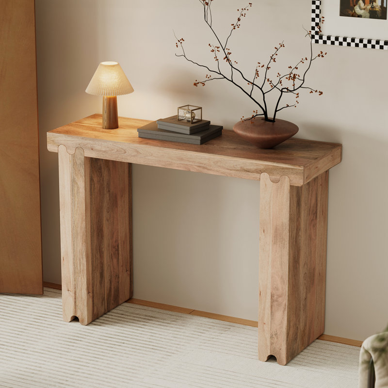 Farmhouse Mango Wood Entryway Table, Natural