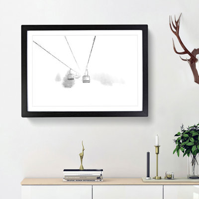 Ski Lift in Morillon France - Picture Frame Painting Print on MDF