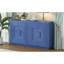 Buffet bleu marine avec tablettes réglables pour espaces fonctionnels, détails géométriques, détails décoratifs