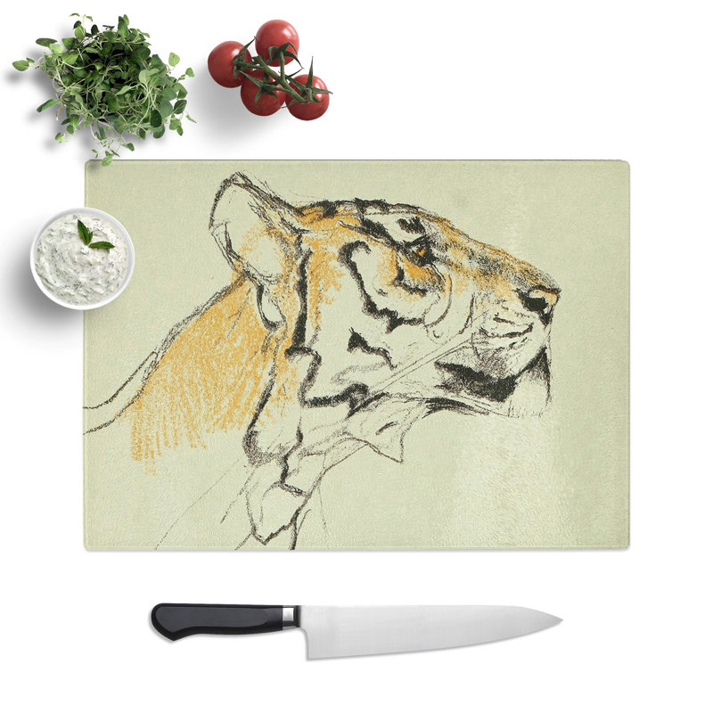 Study of a Tiger Vol.2 by John Macallan Swan Chopping Board, 28.5cm W x 39cm L
