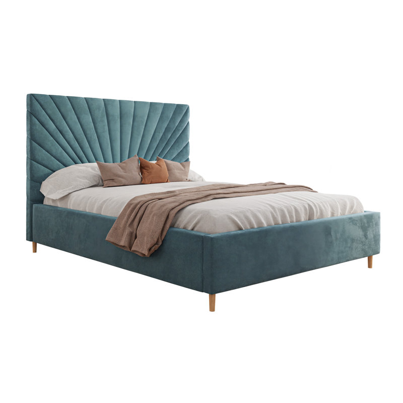 Ahu Upholstered Storage Bed, 140 x 200cm, Blue