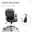 Fauteuil de bureau personnel en cuir PU noir, dossier à boutons, hauteur de siège réglable et rembourrage des accoudoirs pour un cuir de détente, avec mécanisme d'inclinaison