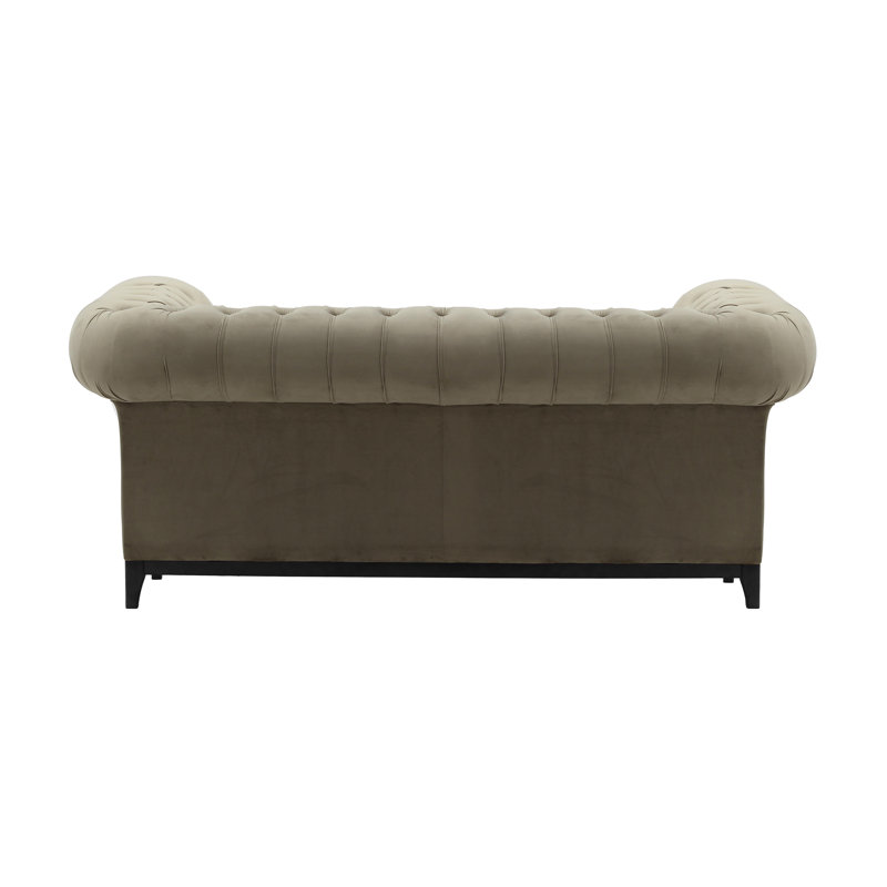Fryar Velvet Sofa, 2, Light Grey, Black