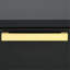 Table de chevet rectangulaire noire et dorée à 2 tiroirs-898509468