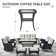 Valierius Durable Outdoor Side Table With UV-Resistant Wicker, And Tempered Glass - Ideal For Patios, Gardens, And Poolside Relaxation