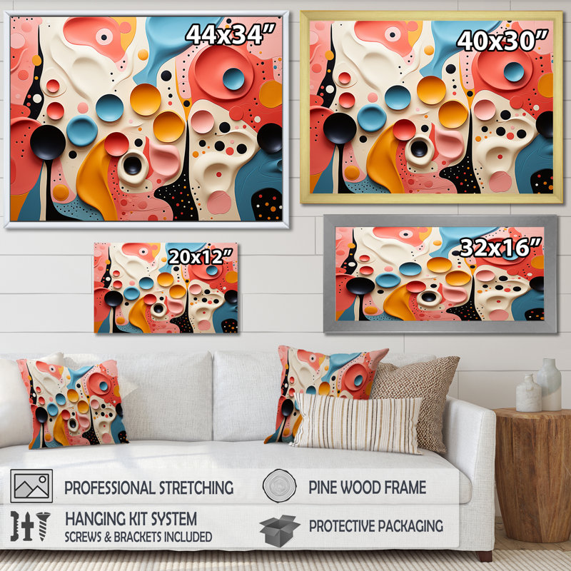 Tourbillon d'art coloré abstrait coloré I - décoration murale abstraite, H 12 po x l 20 po x P 1 po, Toile tendue