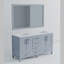 Meuble-lavabo double contemporain avec comptoir en quartz et miroir