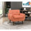 Chaise orange pour espace de vie principal, base en contreplaqué, chaise moderne d'une capacité de poids de 300 lb, dossier, largeur du colis de 30 po, profondeur de 34,5 po
