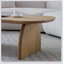 Table basse ovale de 47,24 pouces avec placage en bois massif, centre de table moderne en bois naturel pour le salon, design familial-579706888