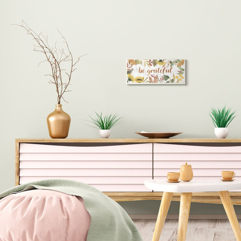 Reproduction d’art sur toile florale « be reconnaissants » automne tournesol par Grace Popp-impression d’art graphique