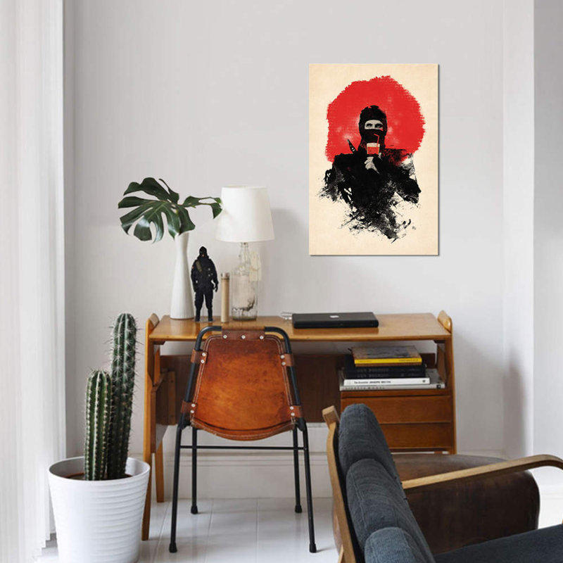 " American Ninja " by Robert Farkas, 26" H x 18" W x 1.5" D, Wrapped Canvas