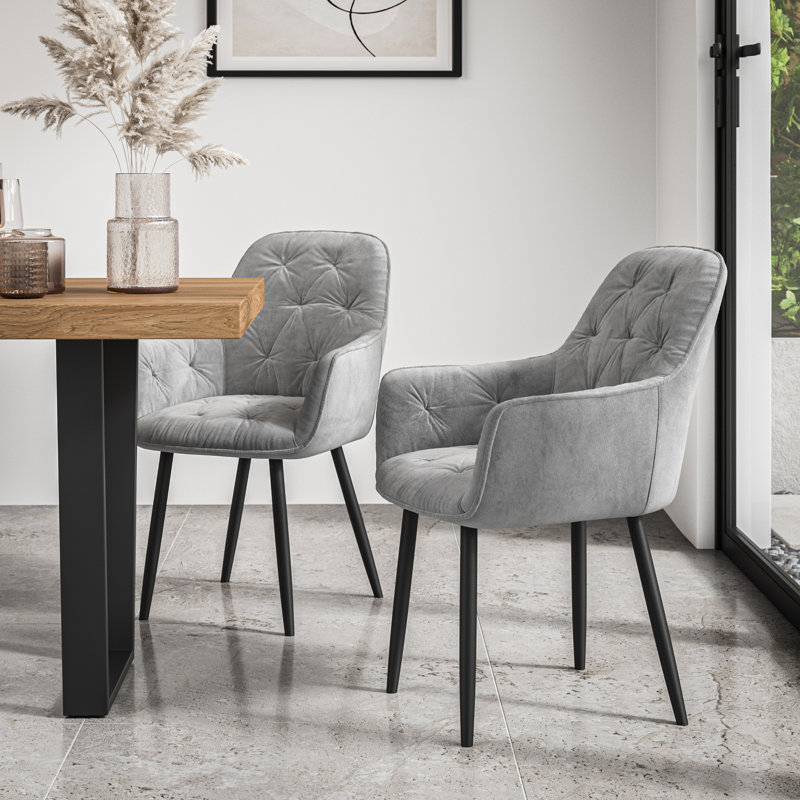 Ahlayna 4 - Person Dining Set, White/Black/Grey