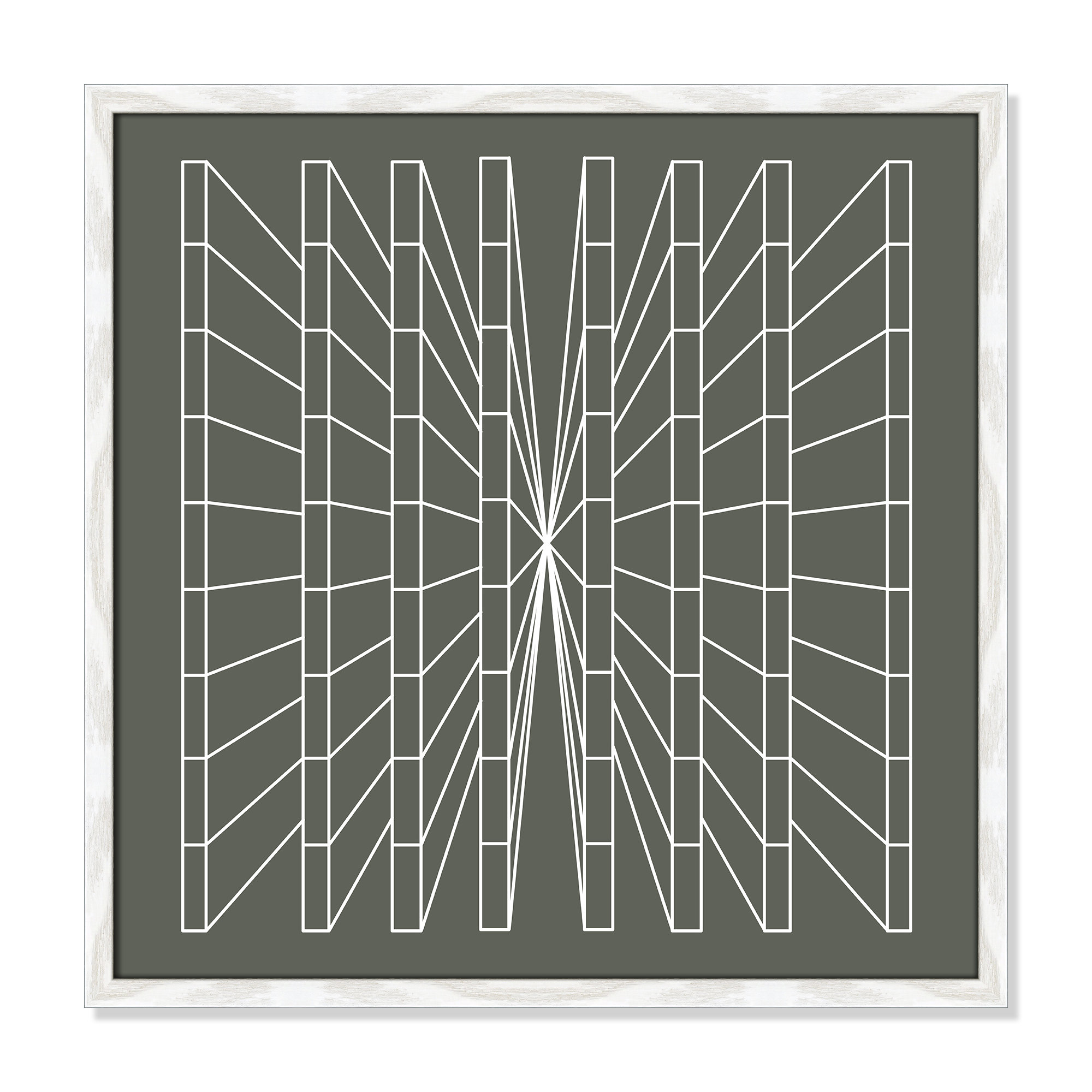Olive Perspective by Sandi Hauanio, 23.5" H x 23.5" W x 0.75" D, White Wood Grain