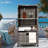 Outdoor Towel Rack For Pool Outdoor Pool Towel Storage Cabinet With Shelf & Drawer Pool Towel Hoder With Rolling Wheels Hot Tub Towel Rack W/Waterproof Cover Poolside Towel Valet Caddy For Spa Grey