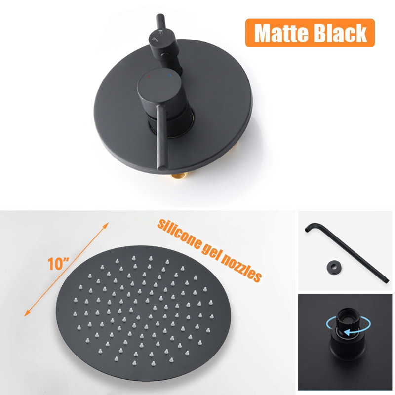Diverter All-In-One Kit with Rough in-Valve, Matte Black
