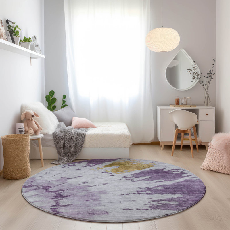 Tapis intérieur / extérieur Loreen avec envers antidérapant, Rond 8 pi
