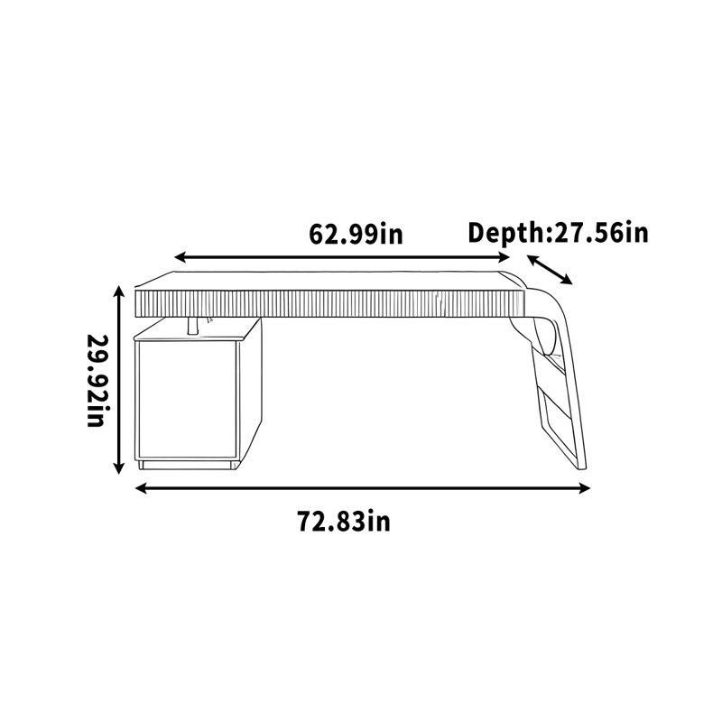 Engström, H 29,92 po x l 72,83 po x P 27,56 po