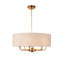 Landover 8lt Pendant light finished in Vintage Brass and Natural