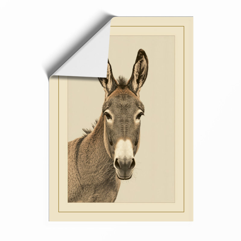Attentive Donkey Realism - Framed Print, A4 - 29.7 x 21.0 cm, Unframed