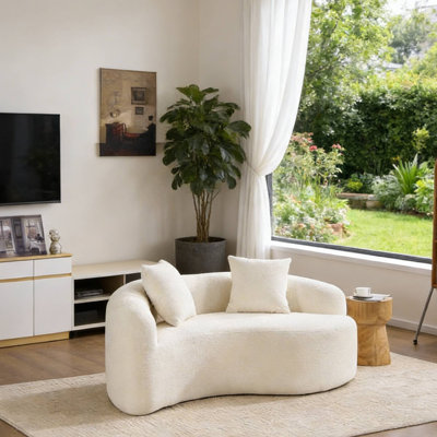 66.9 Inches S-Curved Dual-Depth Sectional Sofa For Small Spaces & Living Room Compact Leisure