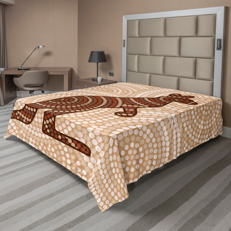 Drap-housse kangourou à pois Ambesonne, Drap plat de taille très grand