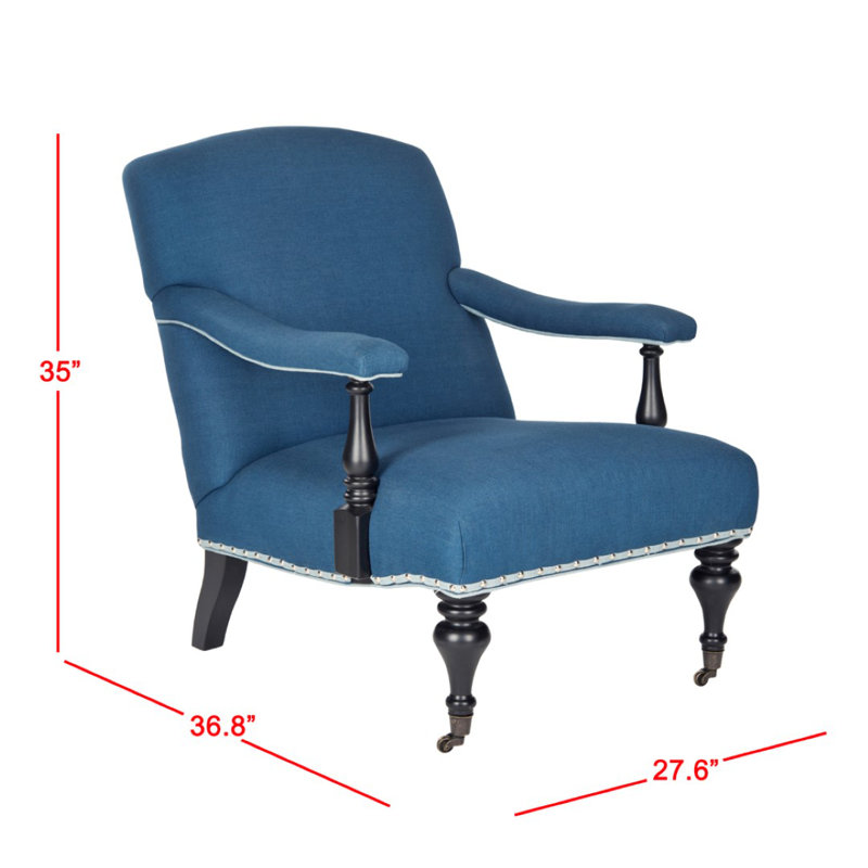 Fauteuil en lin 27,6 po de largeur, Bleu acier