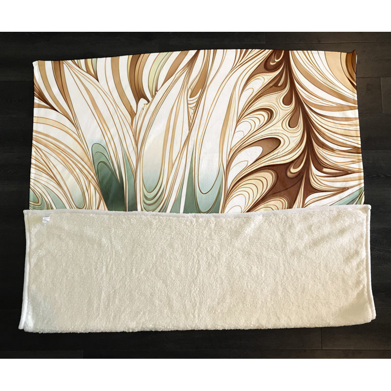 Throw Blanket, 68" W x 80" L, Abstract, Brown/Blue