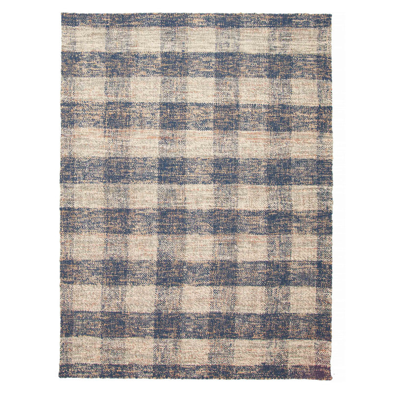 Tapis kilim bleu marine unique 5 pi 6 po x 7 pi 7 po Palas Denizli