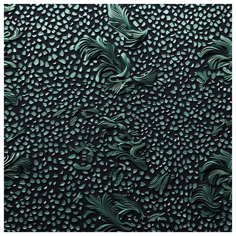 Abstract Leaf Pattern Bath Mat, 24in W x 17in L