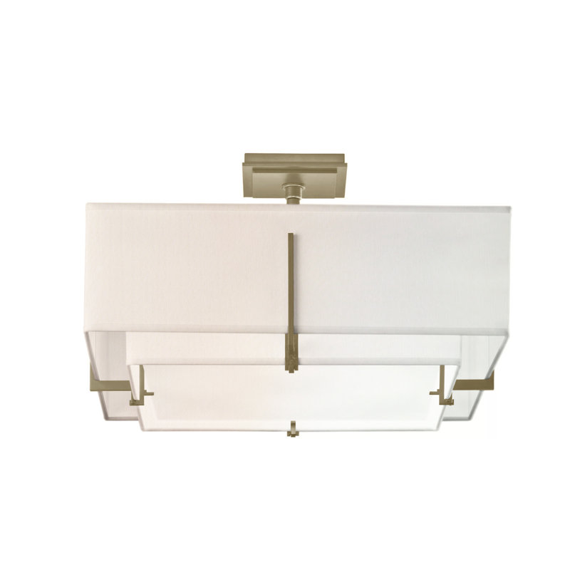 Exos 4 - Light 20.6" Semi Flush Mount, Natural Anna, Soft Gold