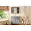 Meuble-lavabo de 36 po avec miroir et rangement, lavabo simple rectangulaire, mécanisme à fermeture en douceur, 3 tiroirs, trois lavabos pré-percés, conception de déversement, finition à l'eau, matériaux intégrés gris moderne-1546915889