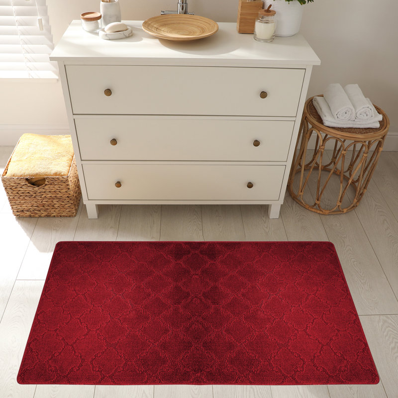 Tapis de cuisine, Rectangle 2 pi 8 po x 5 pi 4 po, Rouge