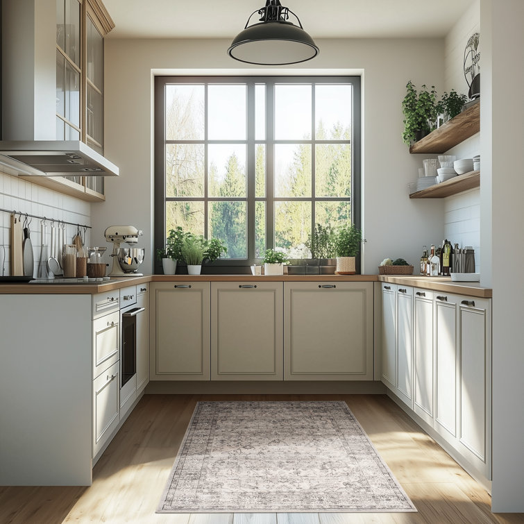 Redenhalk Area Rug NaturalGrey, Machine Washable Rug,Soft Accent Rugs,Non-Slip Non-Shedding Low-Pile Floor Carpet