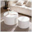 Handcrafted Nesting Coffee Table Set of 2, Durable Wooden Circle Tables for Modern Living Room and Bedroom Accent