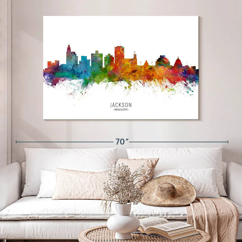 Jackson Mississippi Skyline I, 34" H x 51" W