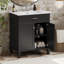 Meuble-lavabo de 30 pouces avec lavabo en céramique, porte à fermeture en douceur et tablettes réglables-107087731